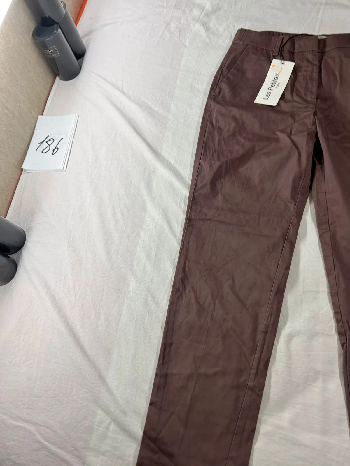 Beige brown slim fit pants les petites paris – photo 3